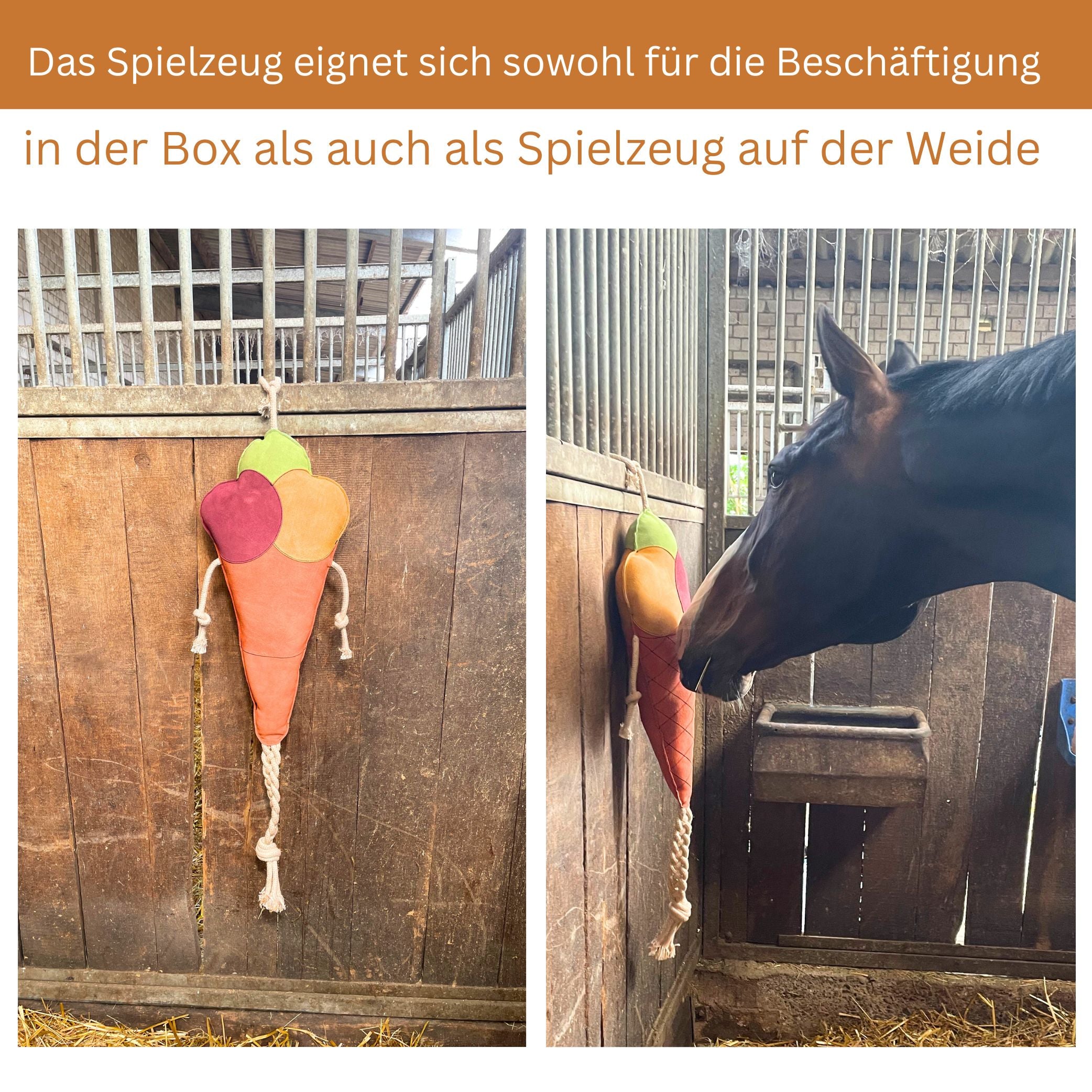 Pferdespielzeug aus Wildleder als Beschäftigung